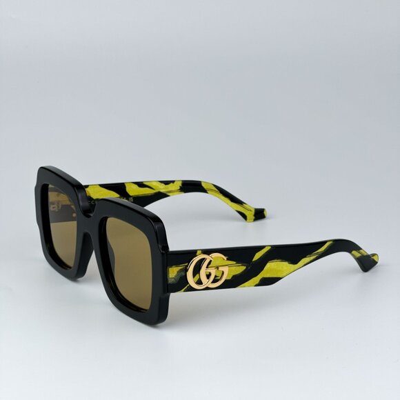 Gucci GG1547S 004 BRAND NEW Sunglasses Black Brown Women Square - Picture 6 of 12